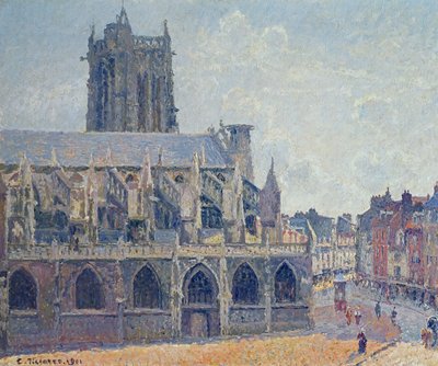 De kerk van St Jacques in Dieppe door Camille Jacob Pissarro